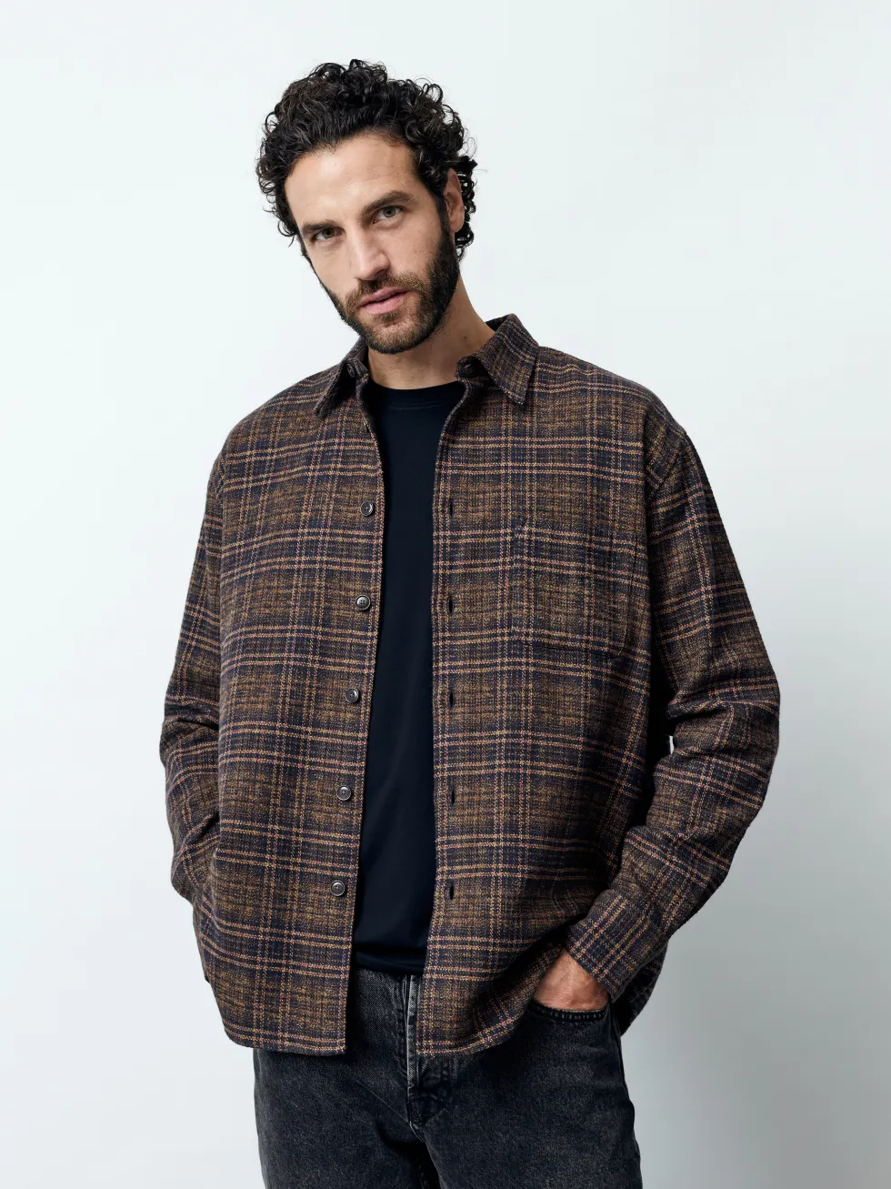 FABIO - Langarm Herren Overshirt, gewebt